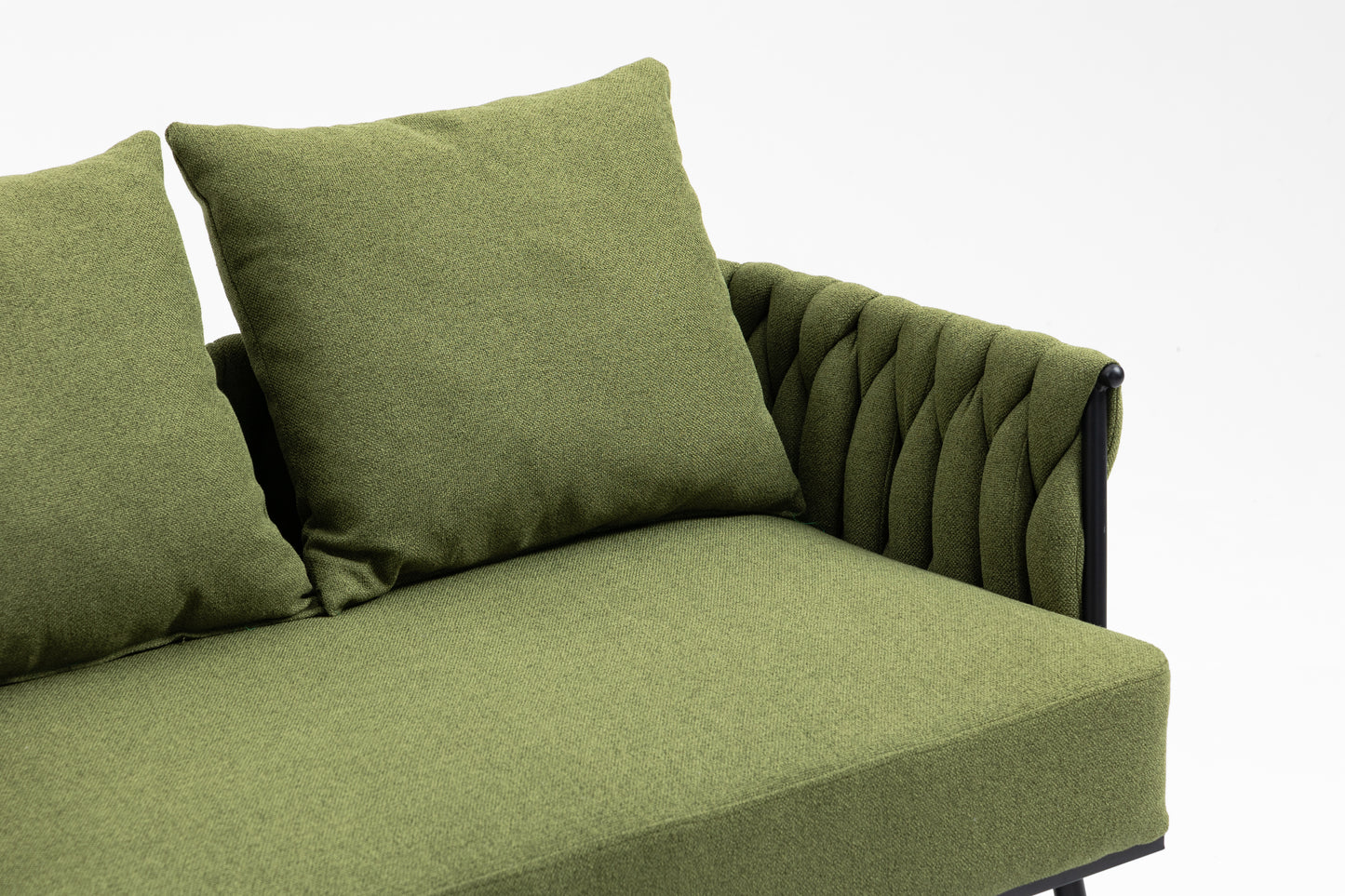MOONMISS Linen Accent Sofa Modern Upholstered Arm sofa Tufted Sofa with Metal Frame, Single Leisure sofa for Living Room, Bedroom