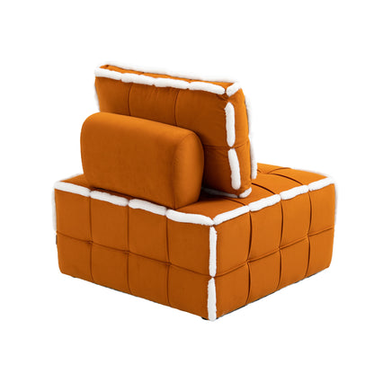 MOONMISS Upholstered Armless Accent Single Lazy Sofa Lounge Arm Chair,Comfy Oversized Leisure Barrel Chairs for Living Room/Office/Meeting-room/Apartment/Bedroom