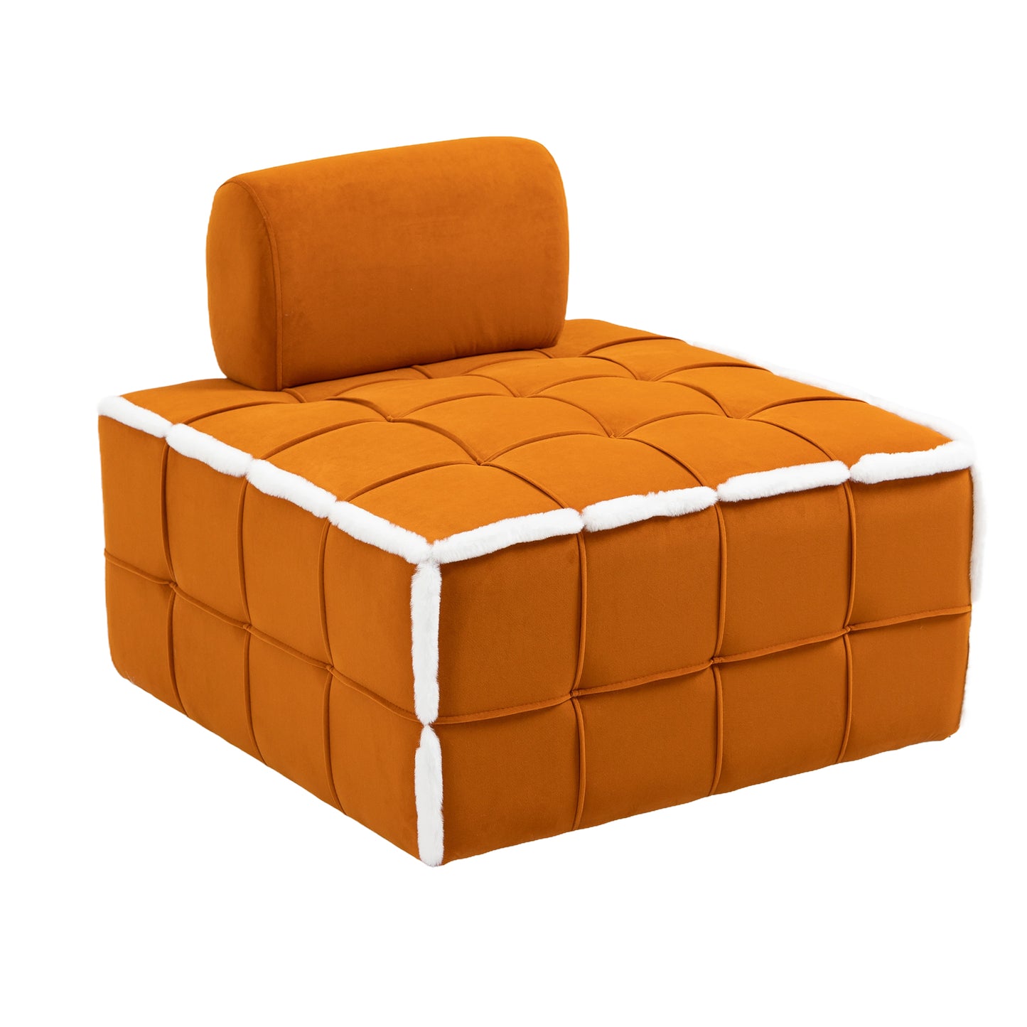 MOONMISS Upholstered Armless Accent Single Lazy Sofa Lounge Arm Chair,Comfy Oversized Leisure Barrel Chairs for Living Room/Office/Meeting-room/Apartment/Bedroom
