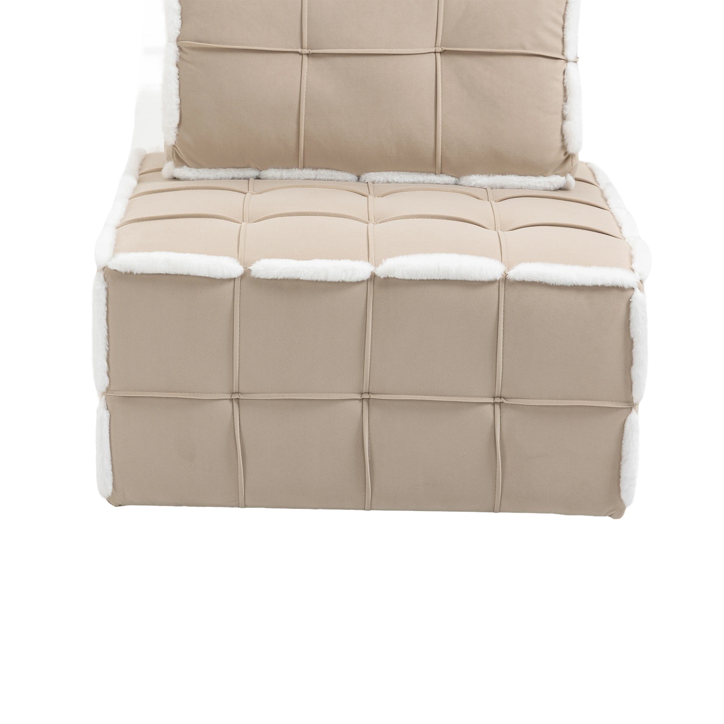 MOONMISS Upholstered Armless Accent Lazy Sofa Lounge Arm Chair,Comfy Oversized Leisure Barrel Chairs for Living Room/Office/Meeting-room/Apartment/Bedroom