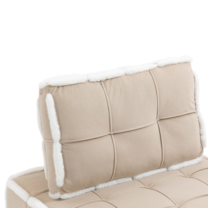 MOONMISS Upholstered Armless Accent Lazy Sofa Lounge Arm Chair,Comfy Oversized Leisure Barrel Chairs for Living Room/Office/Meeting-room/Apartment/Bedroom