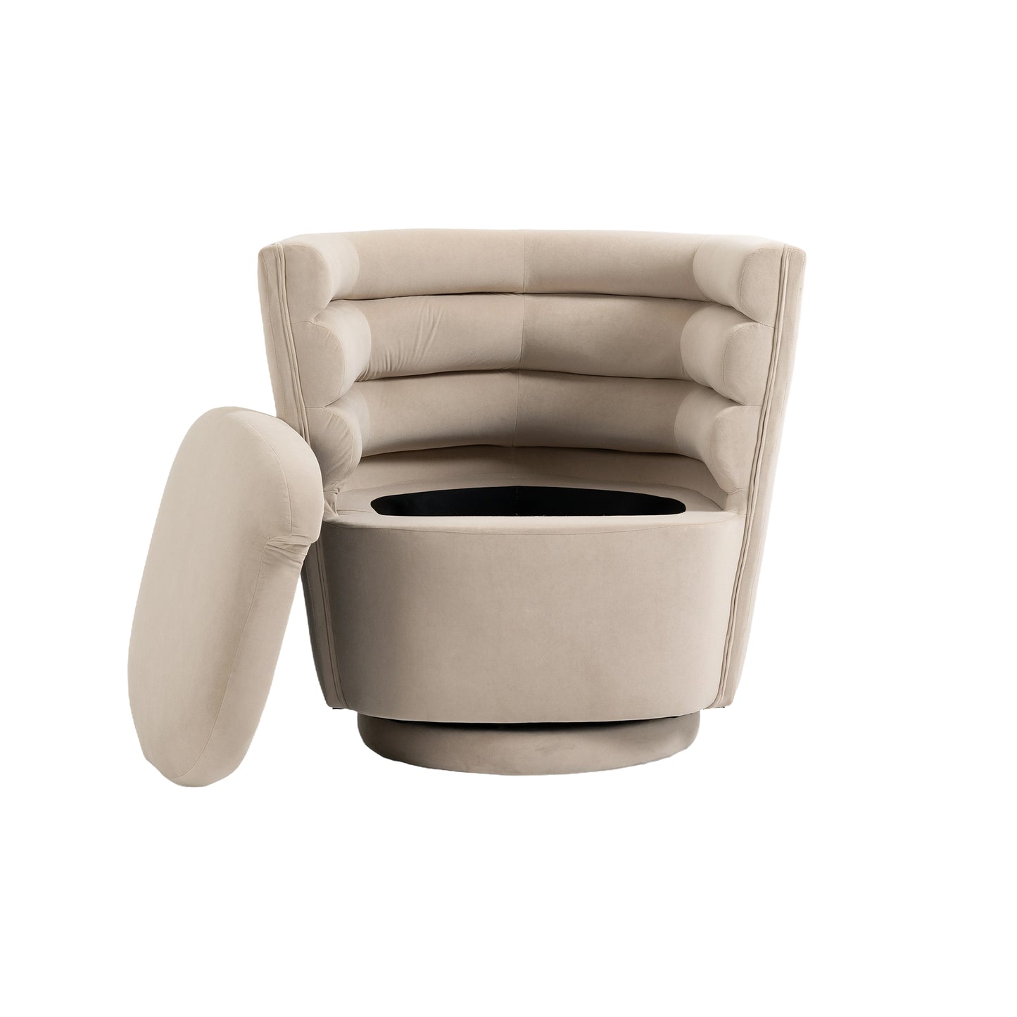 MOONMISS 360 Degree Swivel Barrel Chair, Comfy Round Accent Chair with storage for Living Room, 360 Degree Swivel Barrel Club Chair, Leisure Arm Chair for Nursery, Hotel, Bedroom, Office