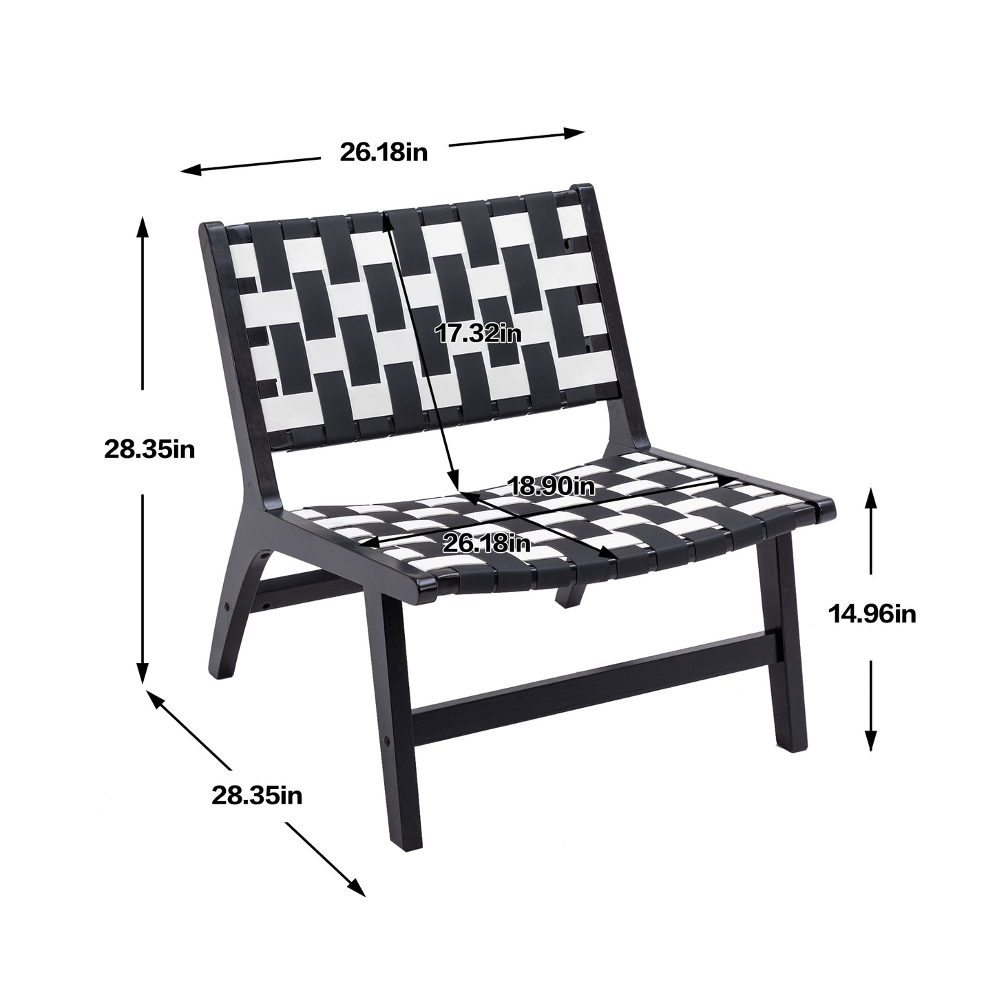 MOONMISS Solid Wood Frame Chair With White Faux Wool. Modern Accent Chair Lounge Chair for Living Room
