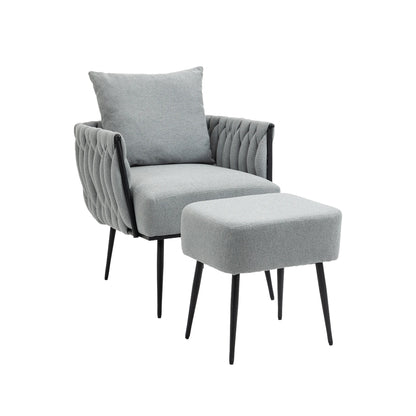 MOONMISS Accent Chair Modern Upholstered Armchair Tufted Chair with Metal Frame, Single Leisure Chairs for Living Room, Bedroom