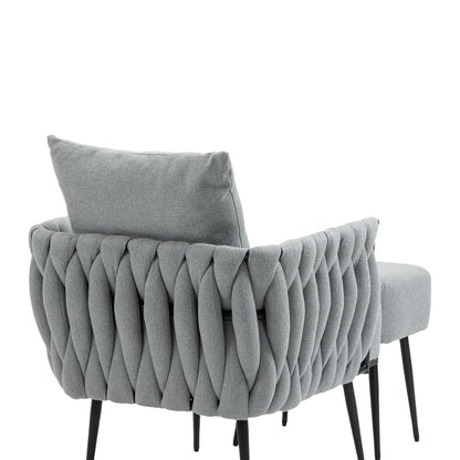 MOONMISS Accent Chair Modern Upholstered Armchair Tufted Chair with Metal Frame, Single Leisure Chairs for Living Room, Bedroom