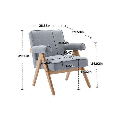 MOONMISS Wood Frame Armchair, Modern Accent Chair  with Brown Feet Lounge Chair for Living Room, Bedroom