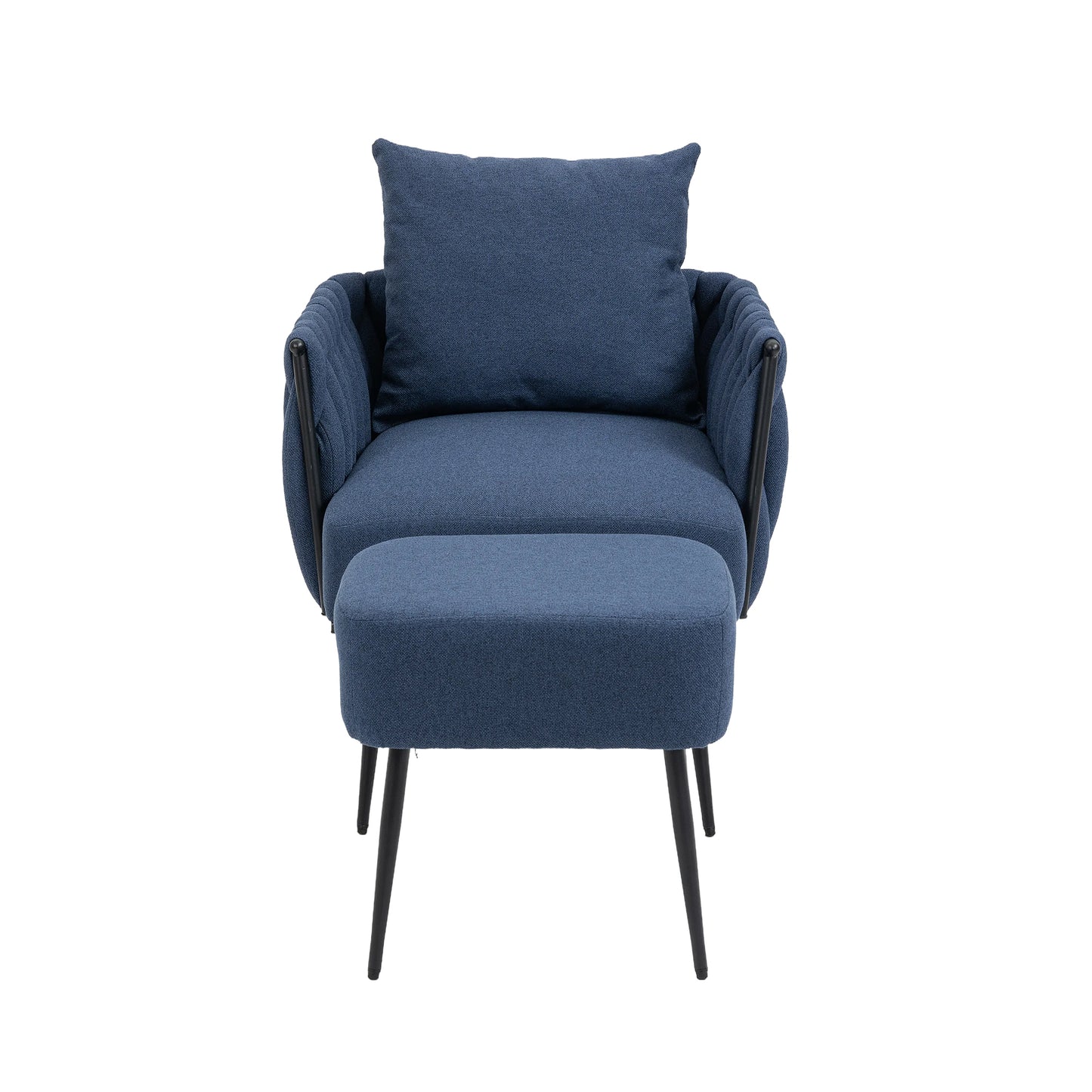 MOONMISS Accent Chair Modern Upholstered Armchair Tufted Chair with Metal Frame, Single Leisure Chairs for Living Room, Bedroom