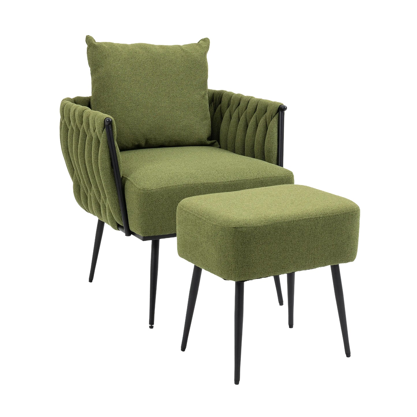 MOONMISS Accent Chair Modern Upholstered Armchair Tufted Chair with Metal Frame, Single Leisure Chairs for Living Room, Bedroom