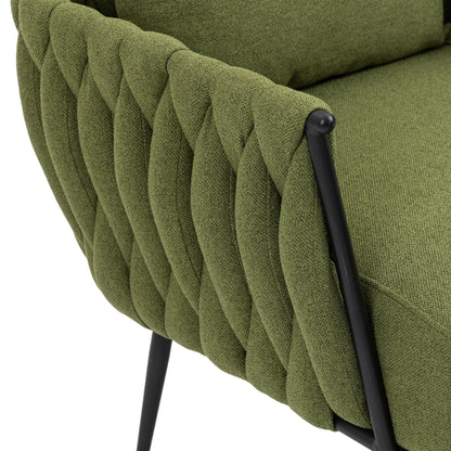 MOONMISS Accent Chair Modern Upholstered Armchair Tufted Chair with Metal Frame, Single Leisure Chairs for Living Room, Bedroom