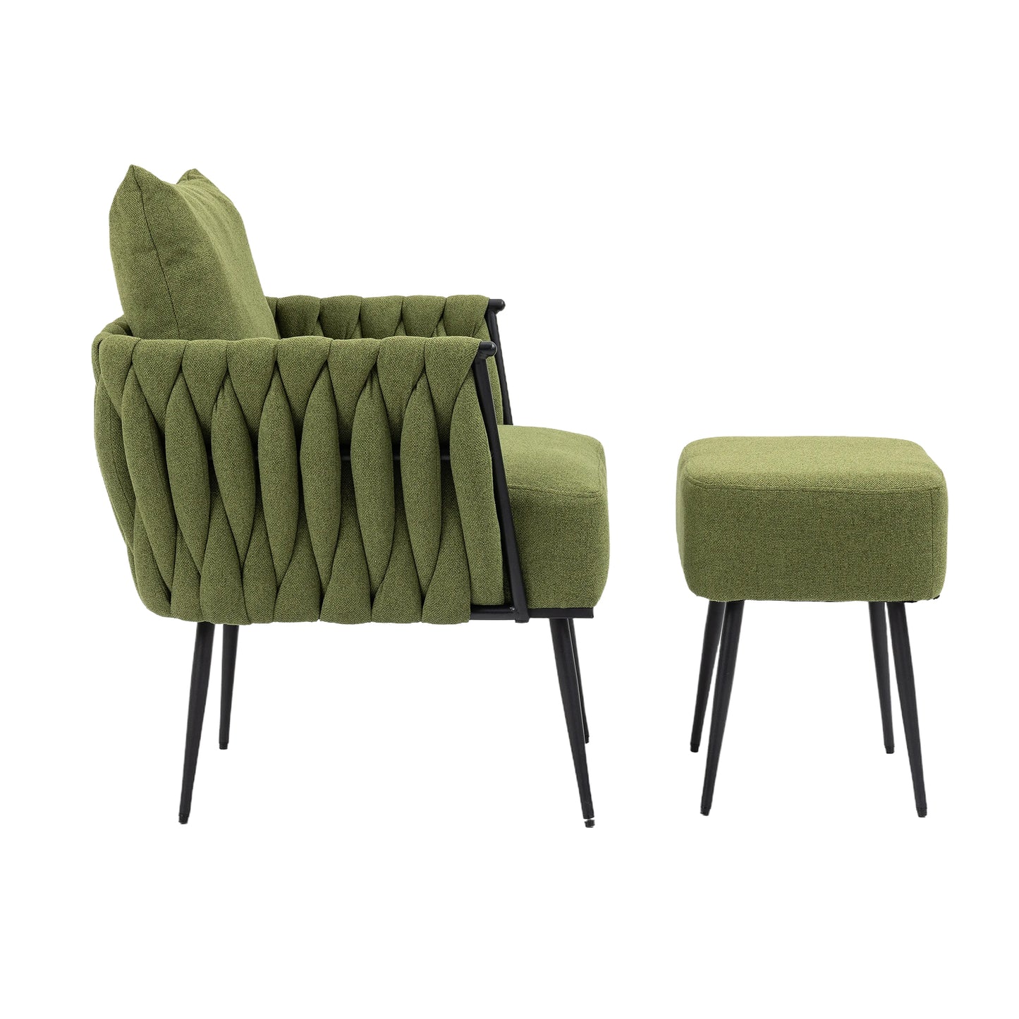 MOONMISS Accent Chair Modern Upholstered Armchair Tufted Chair with Metal Frame, Single Leisure Chairs for Living Room, Bedroom