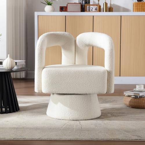 MOONMISS Modern Swivel Accent Chair - Velvet Accent Chair with Round Chair, Mid-Century Chair for Living Room, Bedroom, Office, Waiting Rooms