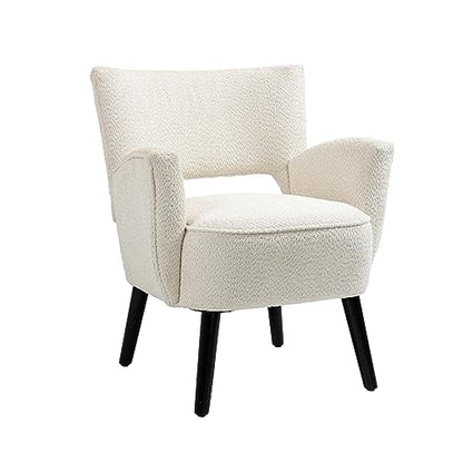 MOONMISS Modern Accent Chair - Cozy Chair with Upholstered Seat, Mid-Century Comfy Accent Chair with Armrests for Living Room, Bedroom