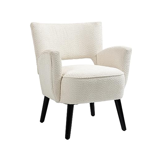 MOONMISS Modern Accent Chair - Cozy Chair with Upholstered Seat, Mid-Century Comfy Accent Chair with Armrests for Living Room, Bedroom