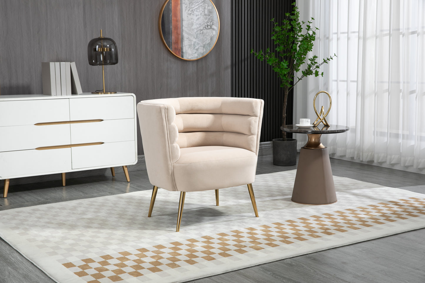 MOONMISS Accent Chair , Leisure Single Chair with Golden Feet, Suitable for Living Room, Bedroom, Dressing-room