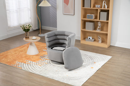 MOONMISS 360 Degree Swivel Barrel Chair, Comfy Round Accent Chair with storage for Living Room, 360 Degree Swivel Barrel Club Chair, Leisure Arm Chair for Nursery, Hotel, Bedroom, Office