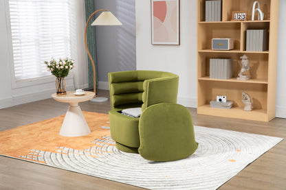 MOONMISS 360 Degree Swivel Barrel Chair, Comfy Round Accent Chair with storage for Living Room, 360 Degree Swivel Barrel Club Chair, Leisure Arm Chair for Nursery, Hotel, Bedroom, Office