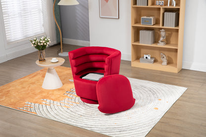 MOONMISS 360 Degree Swivel Barrel Chair, Comfy Round Accent Chair with storage for Living Room, 360 Degree Swivel Barrel Club Chair, Leisure Arm Chair for Nursery, Hotel, Bedroom, Office