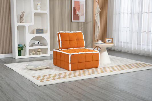 MOONMISS Upholstered Armless Accent Single Lazy Sofa Lounge Arm Chair,Comfy Oversized Leisure Barrel Chairs for Living Room/Office/Meeting-room/Apartment/Bedroom