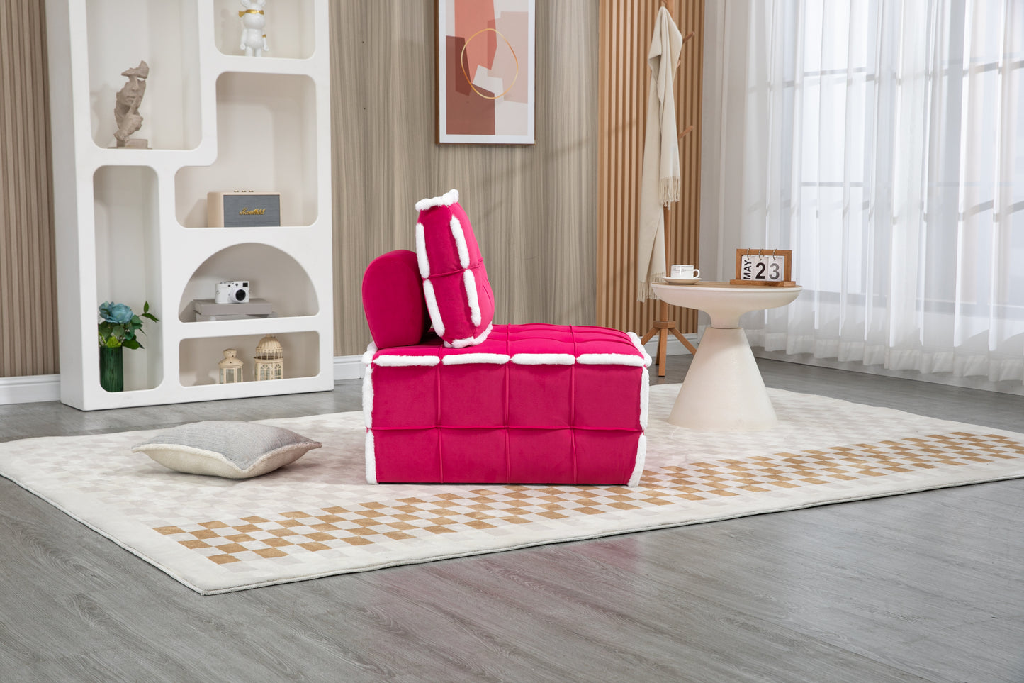 MOONMISS Upholstered Armless Accent Single Lazy Sofa Lounge Arm Chair,Comfy Oversized Leisure Barrel Chairs for Living Room/Office/Meeting-room/Apartment/Bedroom