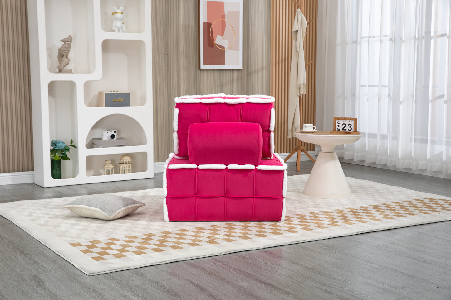 MOONMISS Upholstered Armless Accent Single Lazy Sofa Lounge Arm Chair,Comfy Oversized Leisure Barrel Chairs for Living Room/Office/Meeting-room/Apartment/Bedroom