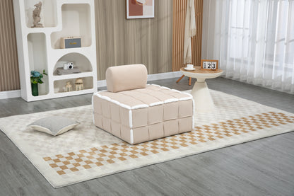 MOONMISS Upholstered Armless Accent Lazy Sofa Lounge Arm Chair,Comfy Oversized Leisure Barrel Chairs for Living Room/Office/Meeting-room/Apartment/Bedroom