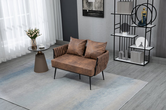 MOONMISS Linen Accent Sofa Modern Upholstered Arm sofa Tufted Sofa with Metal Frame, Single Leisure sofa for Living Room, Bedroom