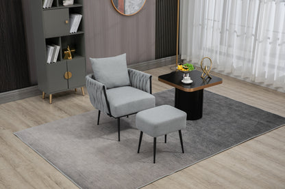 MOONMISS Accent Chair Modern Upholstered Armchair Tufted Chair with Metal Frame, Single Leisure Chairs for Living Room, Bedroom