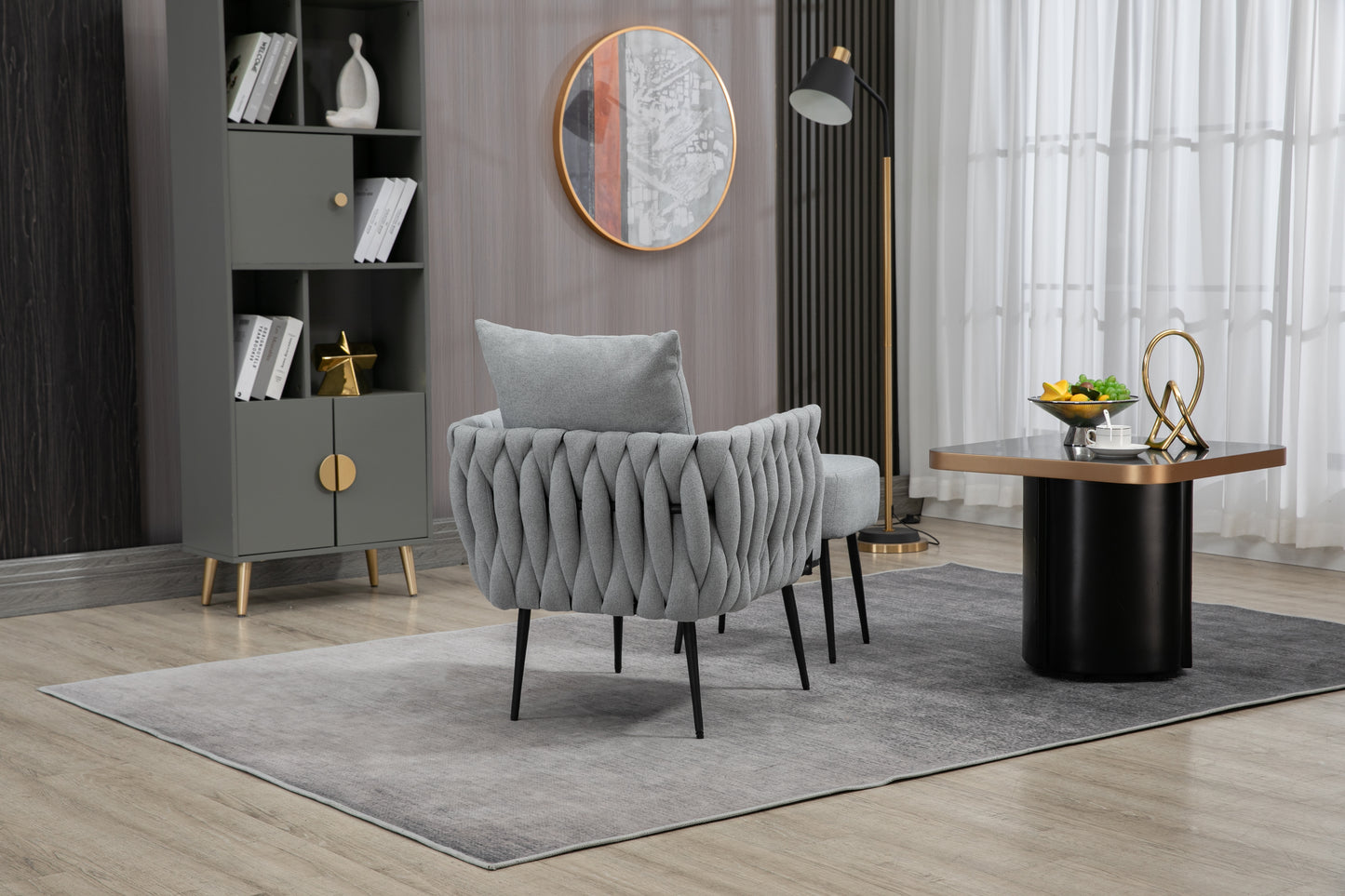 MOONMISS Accent Chair Modern Upholstered Armchair Tufted Chair with Metal Frame, Single Leisure Chairs for Living Room, Bedroom