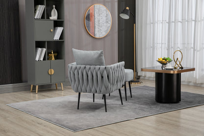 MOONMISS Accent Chair Modern Upholstered Armchair Tufted Chair with Metal Frame, Single Leisure Chairs for Living Room, Bedroom