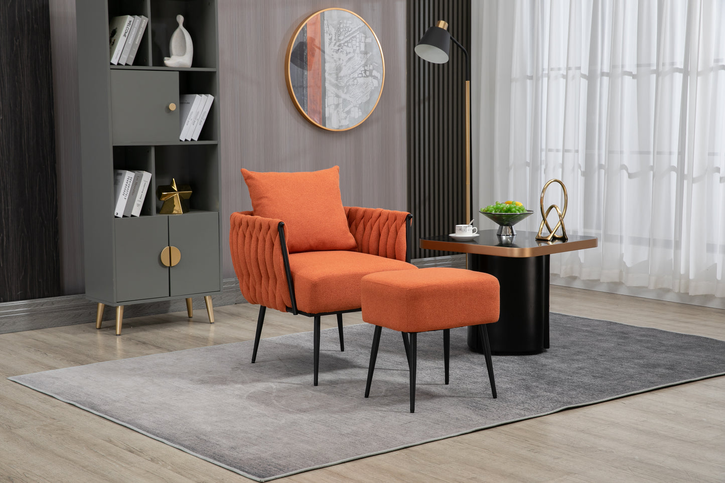 MOONMISS Accent Chair Modern Upholstered Armchair Tufted Chair with Metal Frame, Single Leisure Chairs for Living Room, Bedroom
