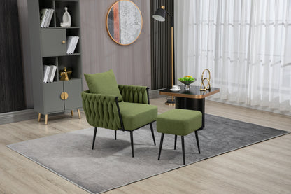 MOONMISS Accent Chair Modern Upholstered Armchair Tufted Chair with Metal Frame, Single Leisure Chairs for Living Room, Bedroom