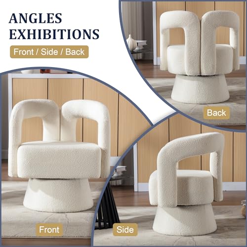 MOONMISS Modern Swivel Accent Chair - Velvet Accent Chair with Round Chair, Mid-Century Chair for Living Room, Bedroom, Office, Waiting Rooms
