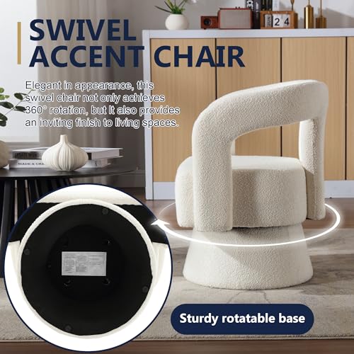 MOONMISS Modern Swivel Accent Chair - Velvet Accent Chair with Round Chair, Mid-Century Chair for Living Room, Bedroom, Office, Waiting Rooms