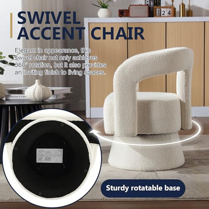 MOONMISS Modern Swivel Accent Chair - Velvet Accent Chair with Round Chair, Mid-Century Chair for Living Room, Bedroom, Office, Waiting Rooms
