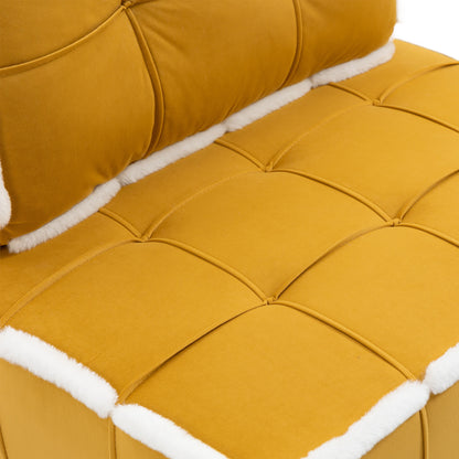 MOONMISS Upholstered Armless Accent Single Lazy Sofa Lounge Arm Chair,Comfy Oversized Leisure Barrel Chairs for Living Room/Office/Meeting-room/Apartment/Bedroom