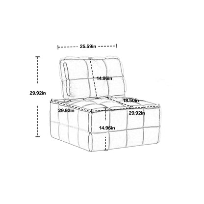 MOONMISS Upholstered Armless Accent Single Lazy Sofa Lounge Arm Chair,Comfy Oversized Leisure Barrel Chairs for Living Room/Office/Meeting-room/Apartment/Bedroom