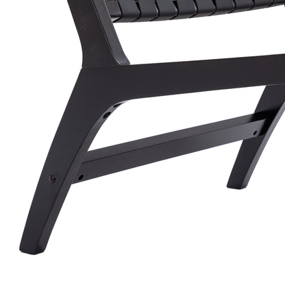 MOONMISS Solid Wood Frame Chair With White Faux Wool. Modern Accent Chair Lounge Chair for Living Room