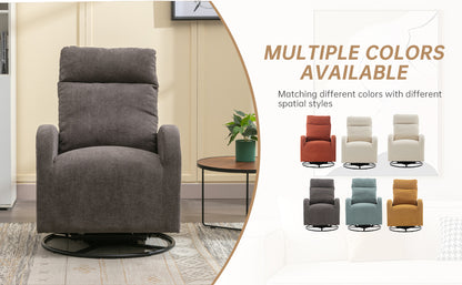 MOONMISS Swivel Glider Rocker Chair, Rocking Chair Nursery with Pocket, Comfy Chair with High Back, Deep Seat for Living Room, Bedroom
