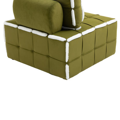 MOONMISS Upholstered Deep Seat Armless Accent Single Lazy Sofa Lounge Arm Chair,Comfy Oversized Leisure Barrel Chairs for Living Room/Office/Meeting-room/Apartment/Bedroom Furniture Set