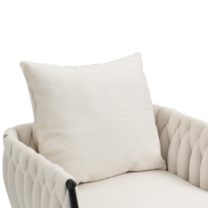 MOONMISS Accent Chair Modern Upholstered Armchair Tufted Chair with Metal Frame, Single Leisure Chairs for Living Room, Bedroom