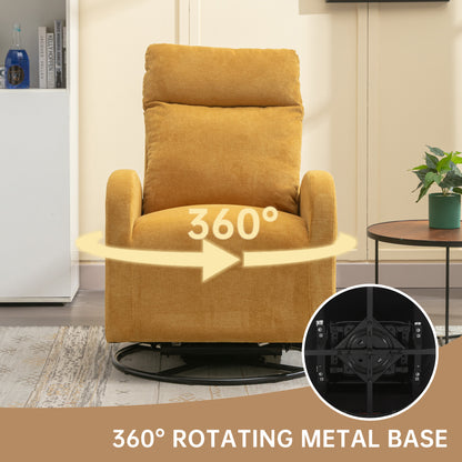 MOONMISS Swivel Glider Rocker Chair, Rocking Chair Nursery with Pocket, Comfy Chair with High Back, Deep Seat for Living Room, Bedroom
