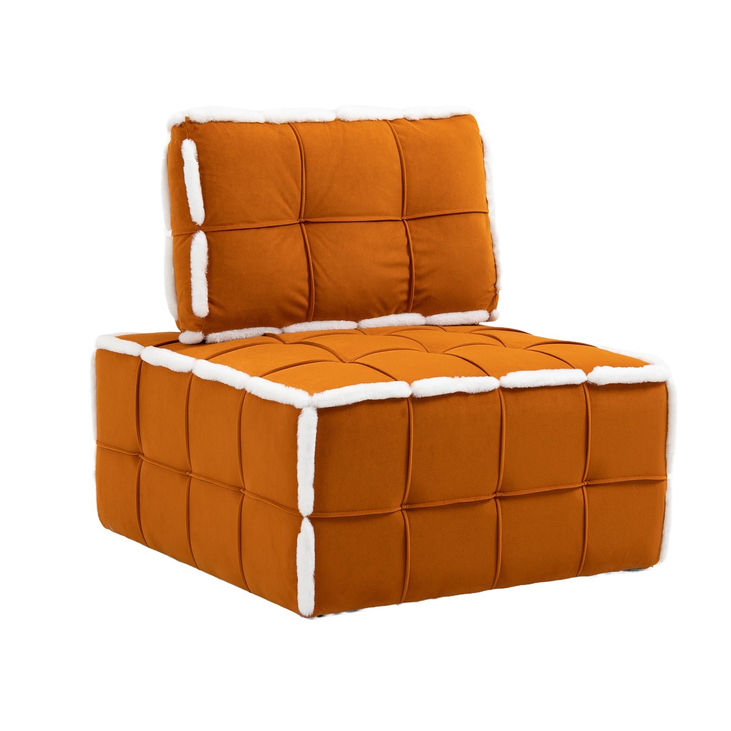 MOONMISS Upholstered Armless Accent Single Lazy Sofa Lounge Arm Chair,Comfy Oversized Leisure Barrel Chairs for Living Room/Office/Meeting-room/Apartment/Bedroom