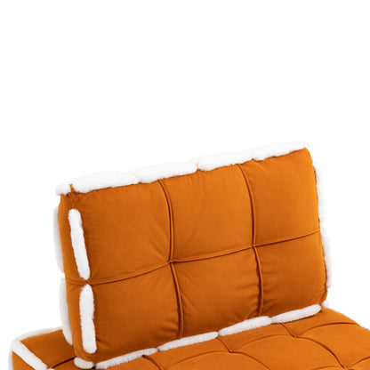 MOONMISS Upholstered Armless Accent Single Lazy Sofa Lounge Arm Chair,Comfy Oversized Leisure Barrel Chairs for Living Room/Office/Meeting-room/Apartment/Bedroom