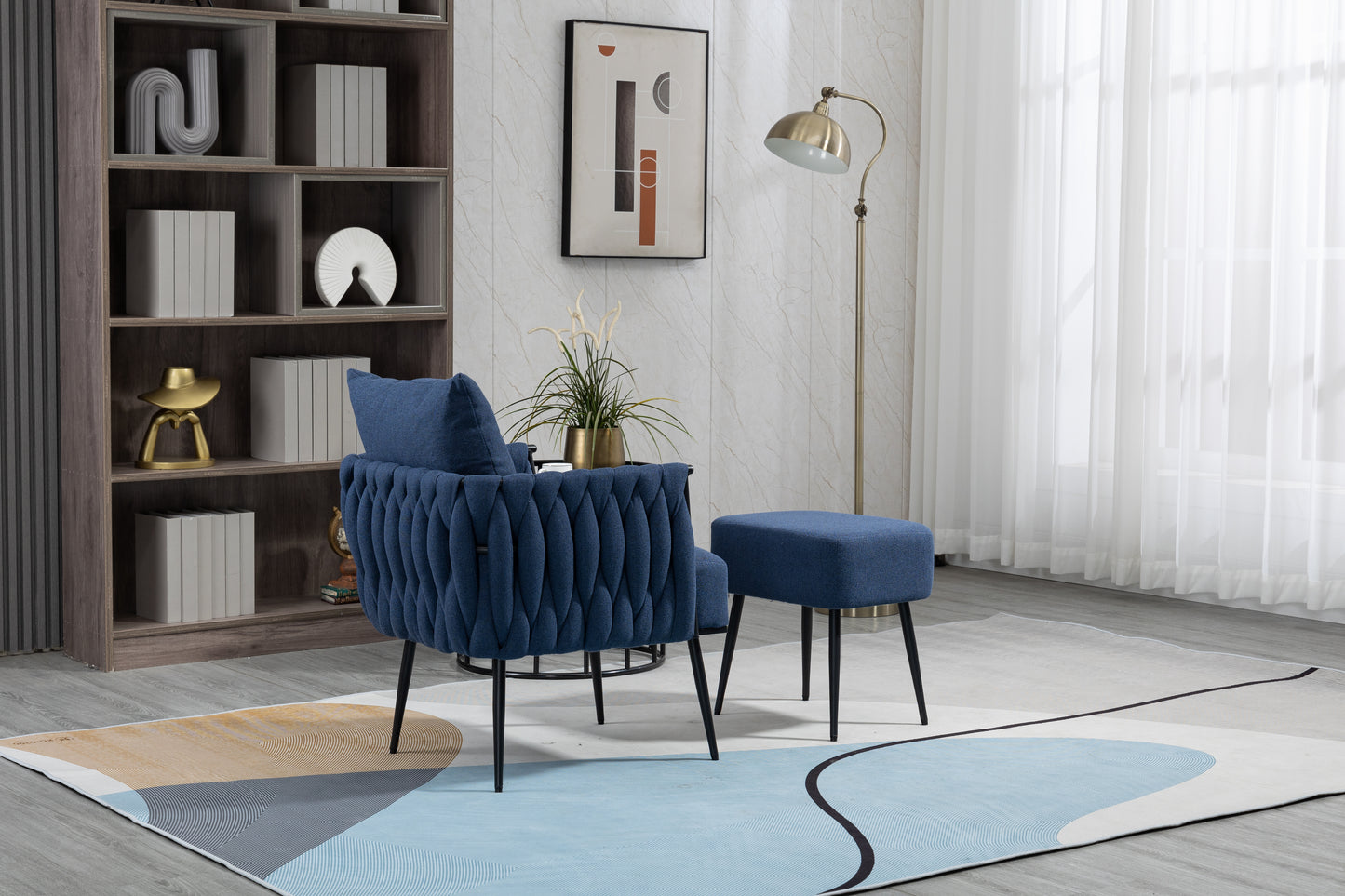 MOONMISS Accent Chair Modern Upholstered Armchair Tufted Chair with Metal Frame, Single Leisure Chairs for Living Room, Bedroom