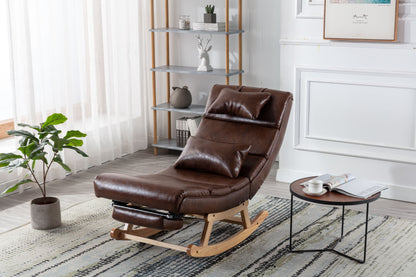 MOONMISS Modern and Comfortable Leather Rocking Chair for Living Room, Bedroom