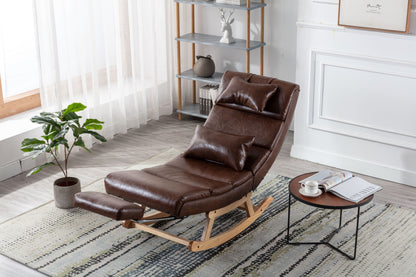 MOONMISS Modern and Comfortable Leather Rocking Chair for Living Room, Bedroom