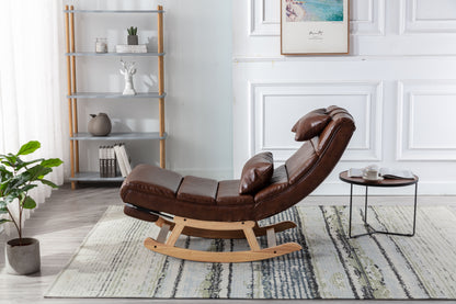 MOONMISS Modern and Comfortable Leather Rocking Chair for Living Room, Bedroom