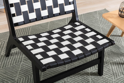 MOONMISS Solid Wood Frame Chair With White Faux Wool. Modern Accent Chair Lounge Chair for Living Room