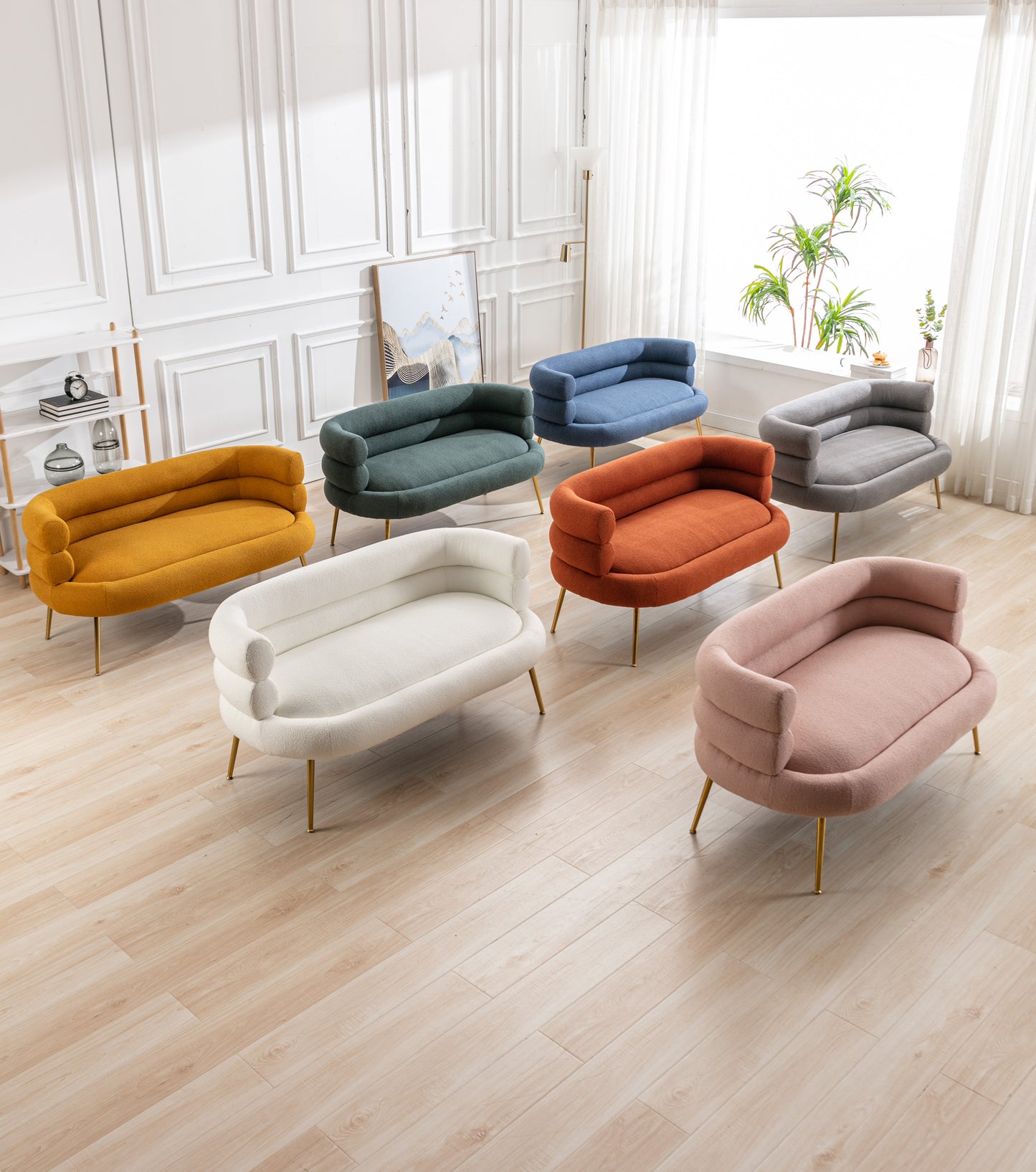 MOONMISS Accent Chair ,leisure sofa with Golden feet
