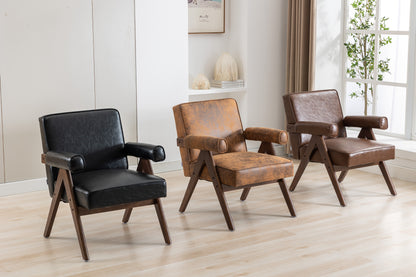 MOONMISS Wood Frame Armchair, Modern Accent Chair  with Brown Feet Lounge Chair for Living Room, Bedroom